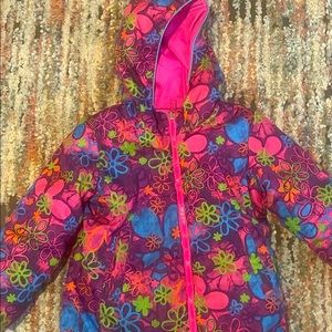 Reversible puffer girls coat sz 7